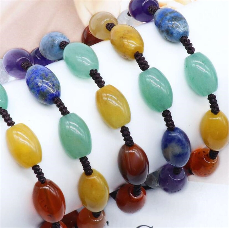 Seven Chakra Braided Natural Stone Yoga Bracelet Retro Lapis Bucket Beads Girlfriends Couple Crystal Agate Prayer Weave Bracelet