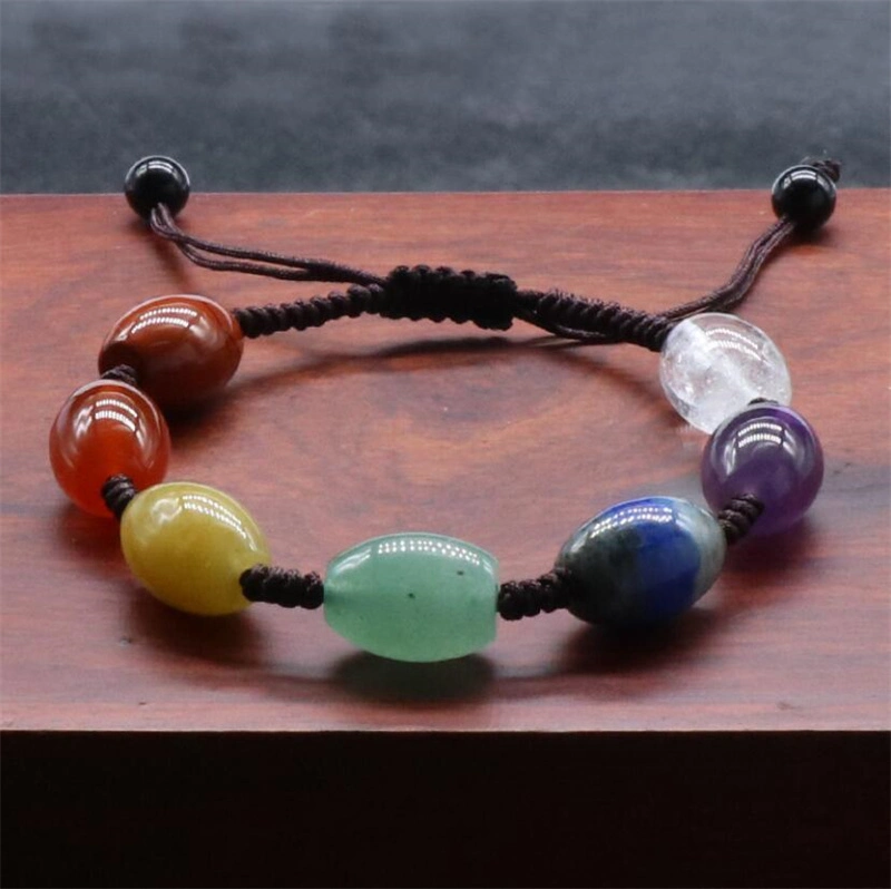 Seven Chakra Braided Natural Stone Yoga Bracelet Retro Lapis Bucket Beads Girlfriends Couple Crystal Agate Prayer Weave Bracelet